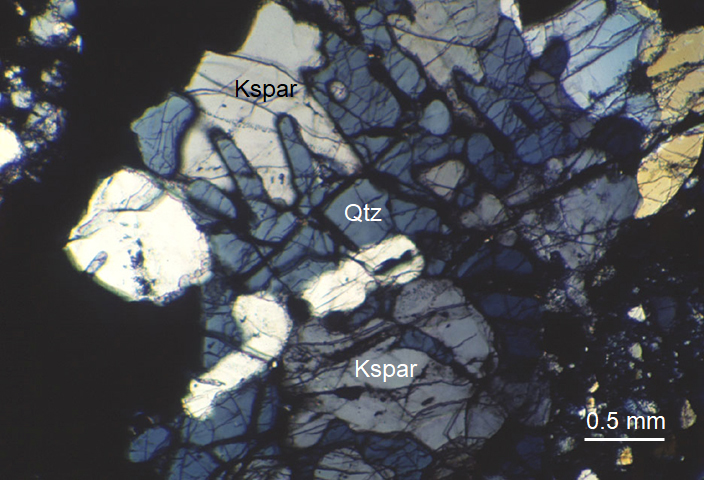 Photomicrograph showing minerals, Planetary Science Research Discoveries
